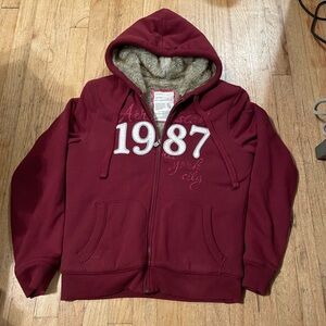 Aeropostale Burgundy Jacket with Plush Lining
